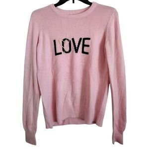Victoria's Secret pink Love text crew neck sweater light pink size small